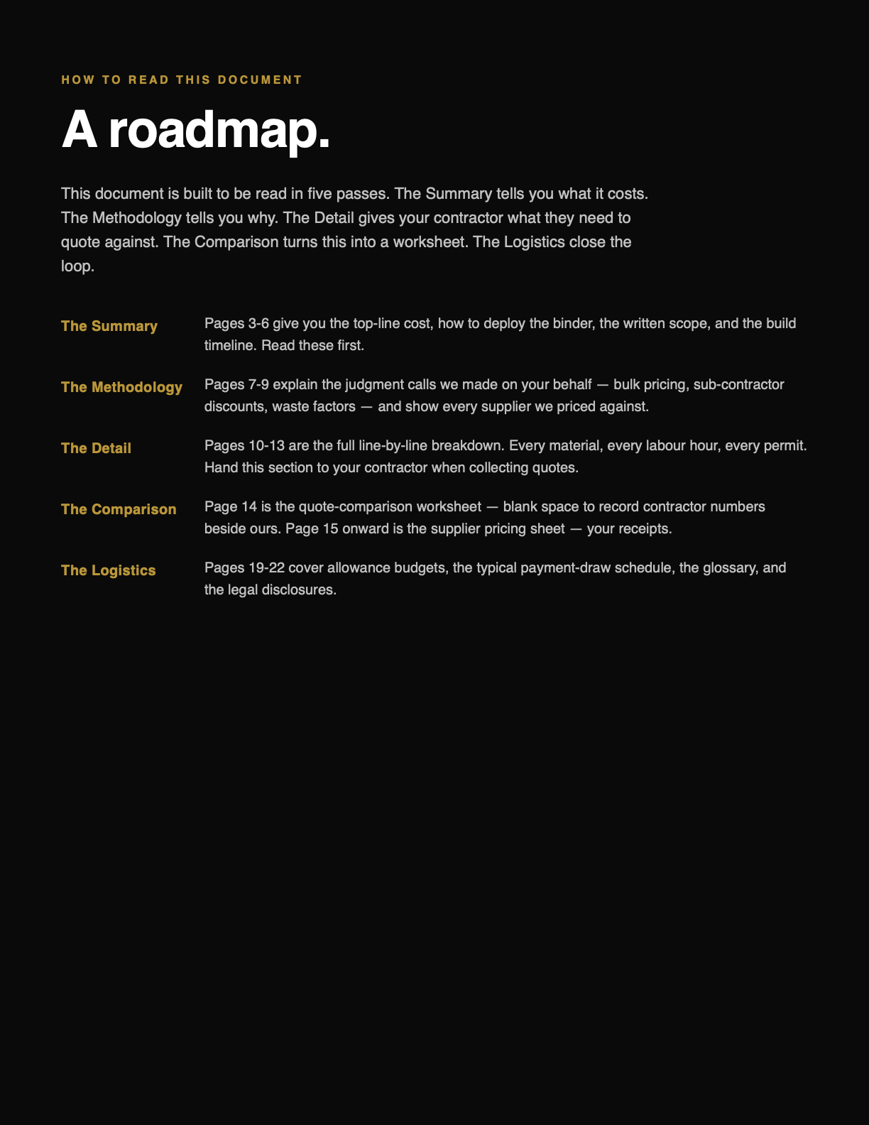 A roadmap: how to read the document in five passes — Summary, Methodology, Detail, Comparison, Logistics